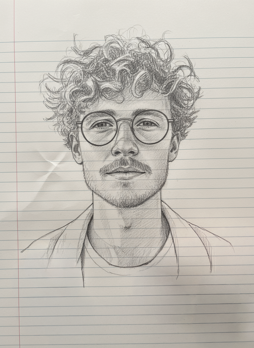AI Skizzenportrait Mann