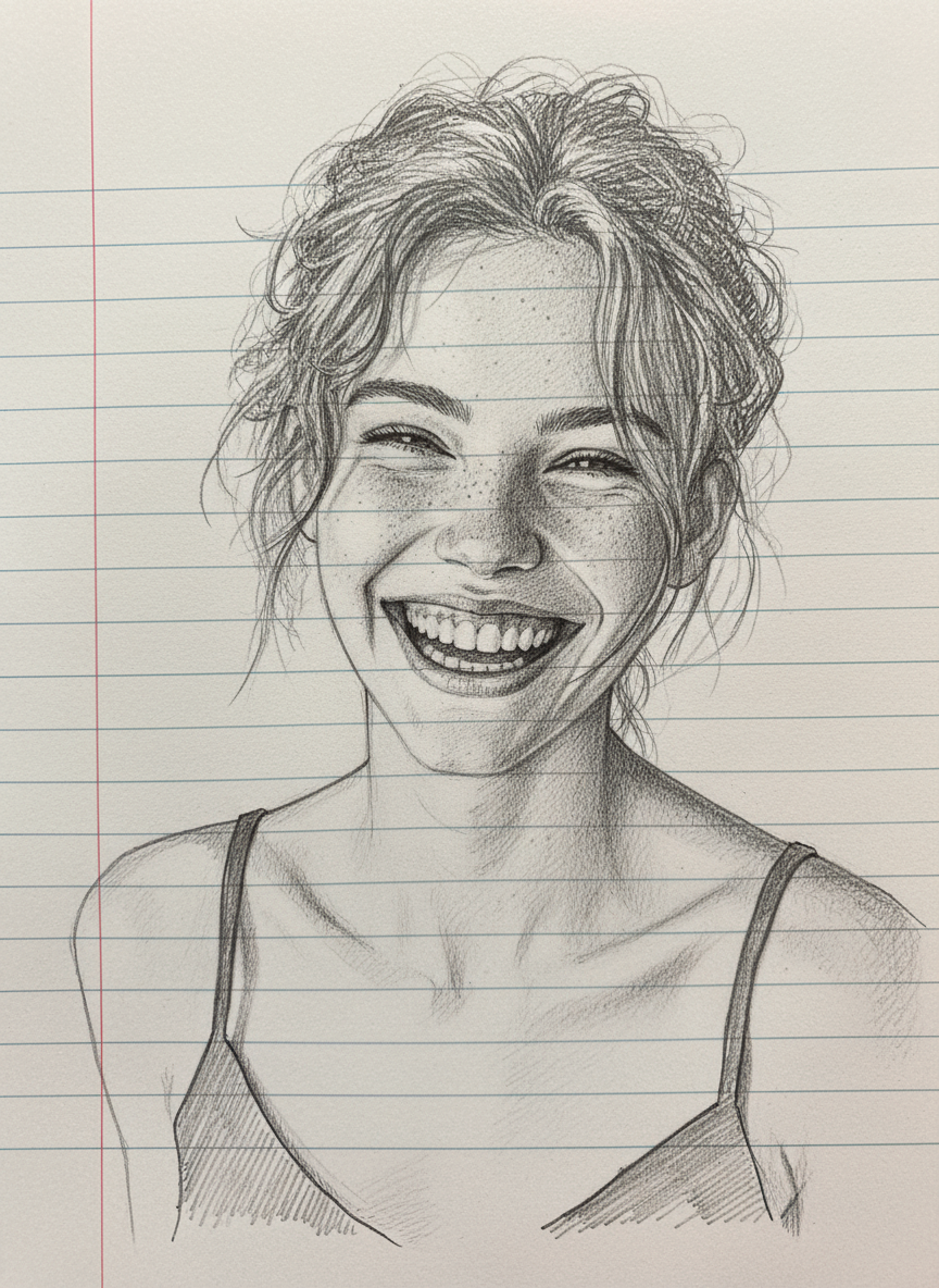 AI Skizzenportrait Frau